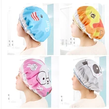Персонаж мультфильма ПВХ Водонепроницаемый шапочка для душа крышка волос 5 стилей животного купальная шапочка