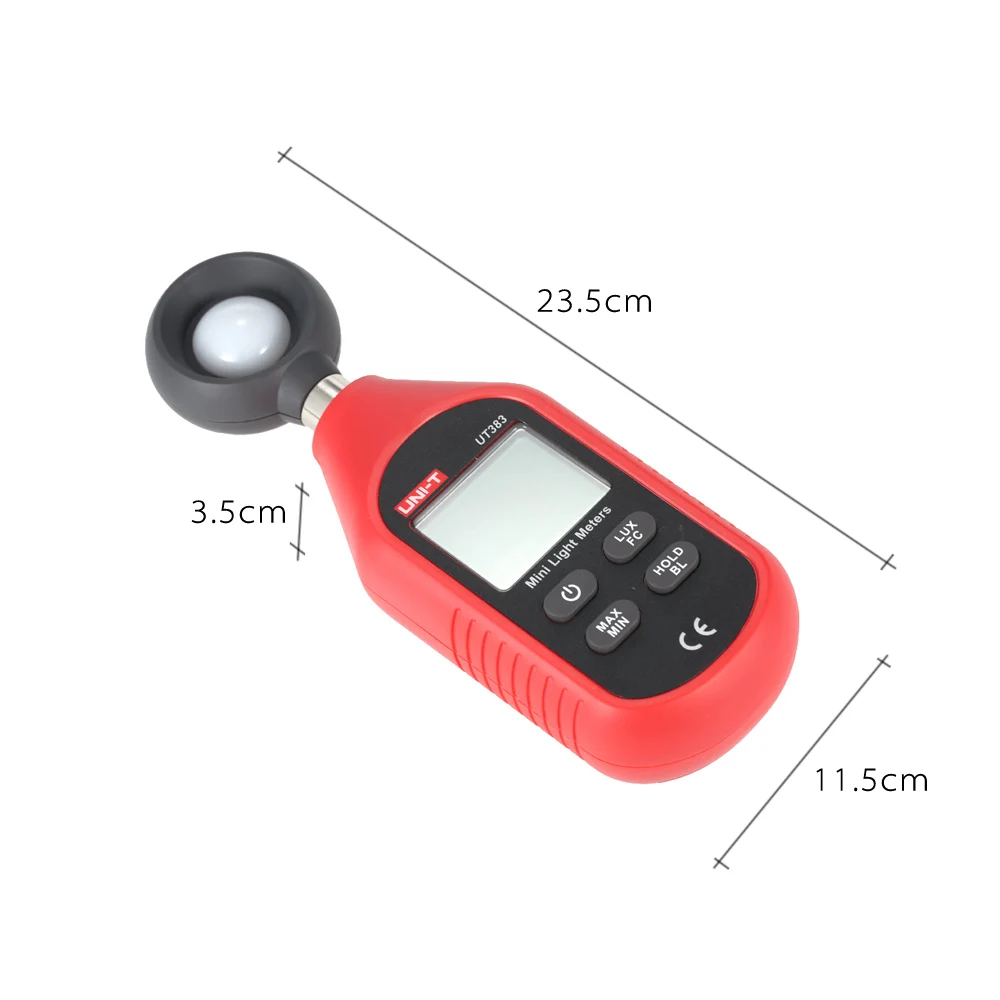 UNI-T UT383 ЖК-дисплей ручной Мини Цифровой Люксметр Light Meter Lux/FC измерительный прибор люменометр фотометр лампа с люксметром метр 199999 Lux