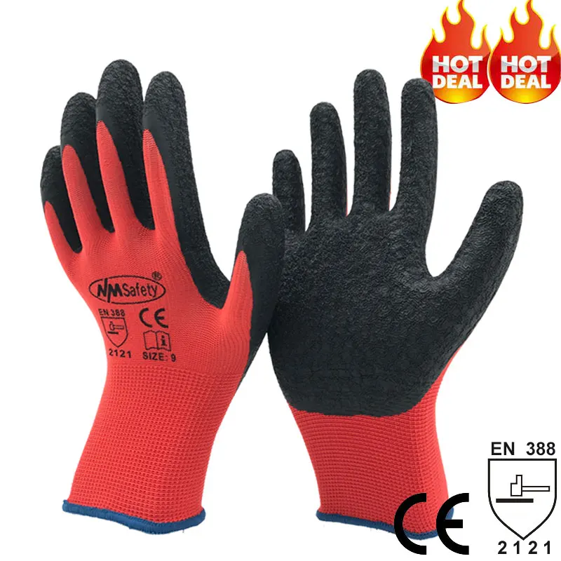 NMSafety Rubber Latex Coated Palm industrial gloves buy online use for gardening