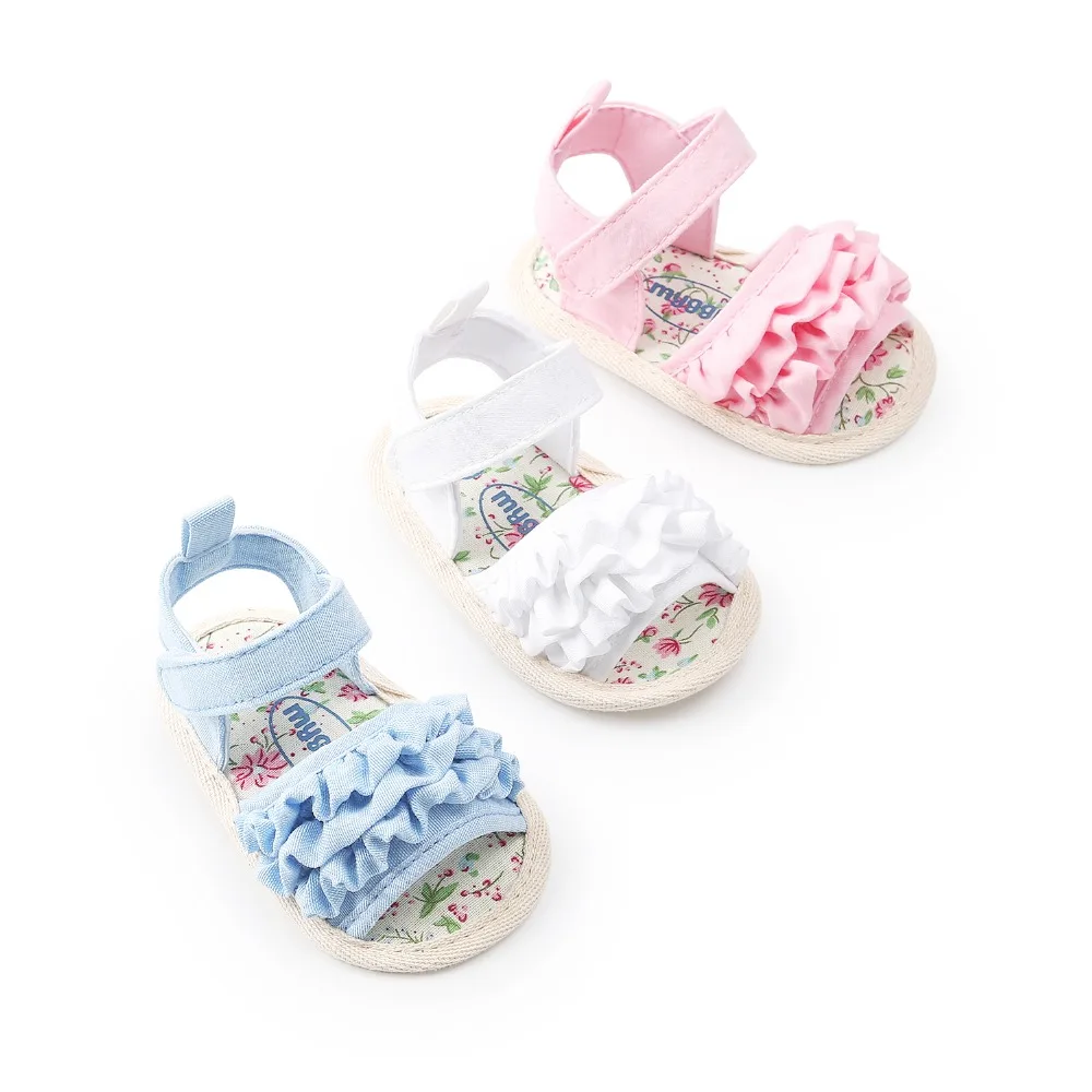 Летняя детская обувь для маленьких девочек, милая хлопковая Тканевая обувь с цветочным принтом, детская обувь на мягкой подошве