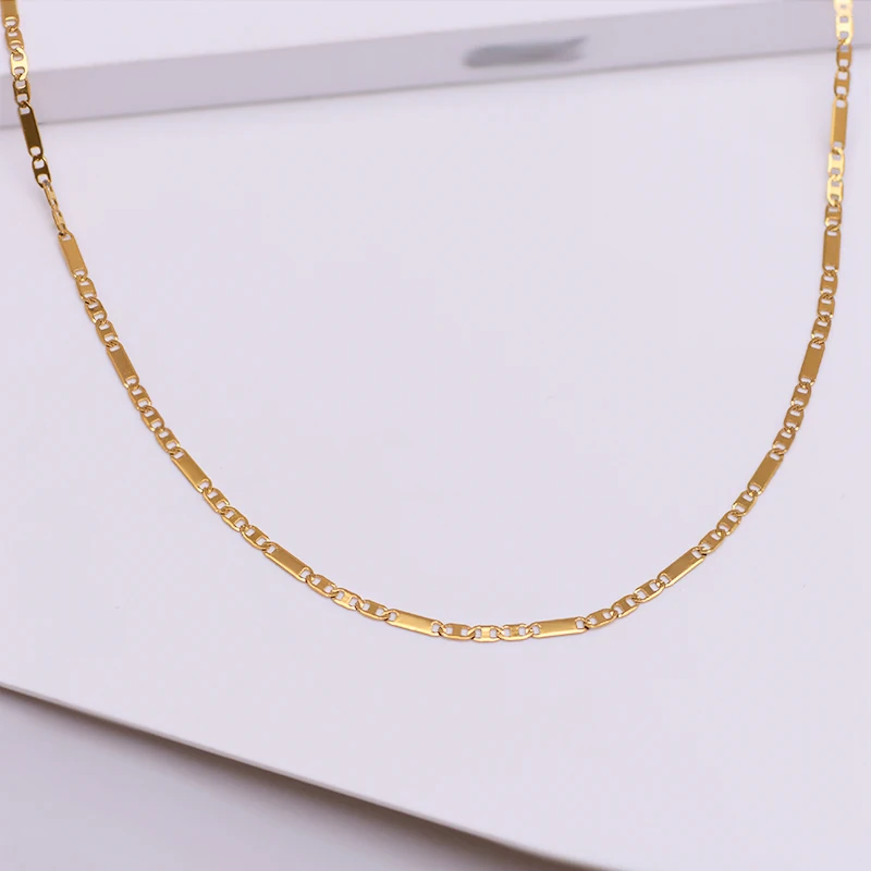 MxGxFam(45 см* 2,5 мм) титановая сталь маленький золотого цвета ожерелья для женщин и мужчин Фигаро Цепь 3: 1 ювелирные изделия не выцветают