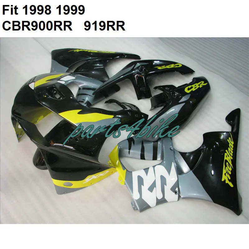 Лидер продаж серебристо-черный комплект обтекателей для Honda CBR900RR 1998 1999 CBR 919RR 900RR 98