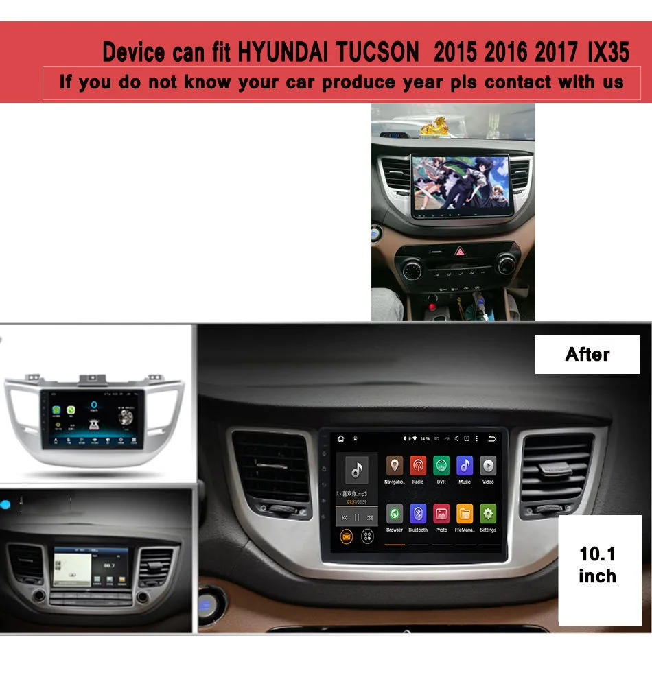 Clearance 2 din Android 9.0 car dvd gps radio stereo 2 din for Hyundai IX35 Tucson 2015 2016 17 2018 Car audio TV gps Sat Navi dvd Player 1