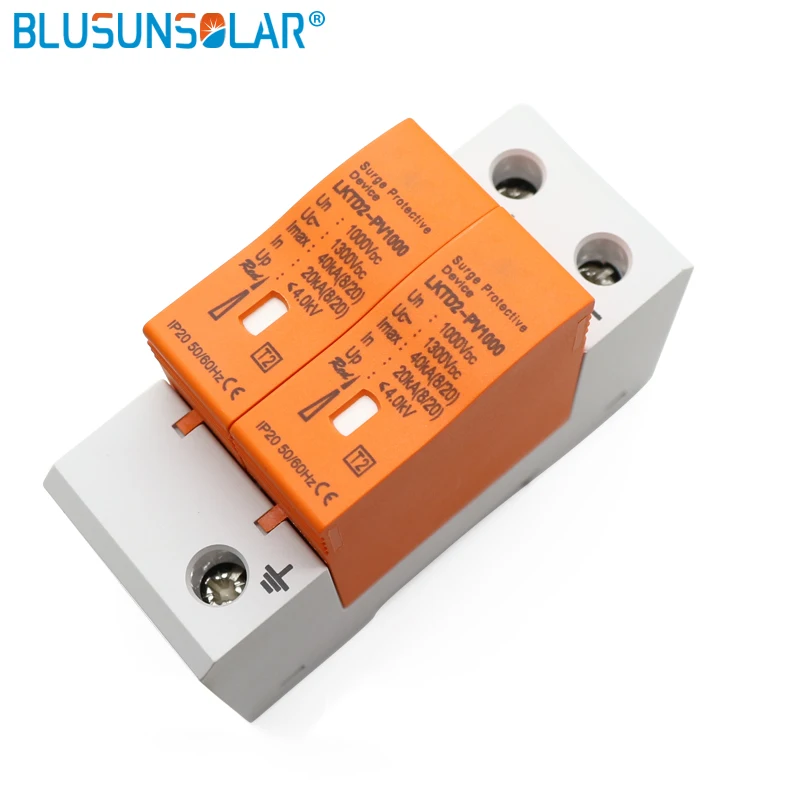 10 piece/lot 2P DC 1000V 20~40KA Din Rail Surge Protective Device House Solar PV System Arrester Surge Protector