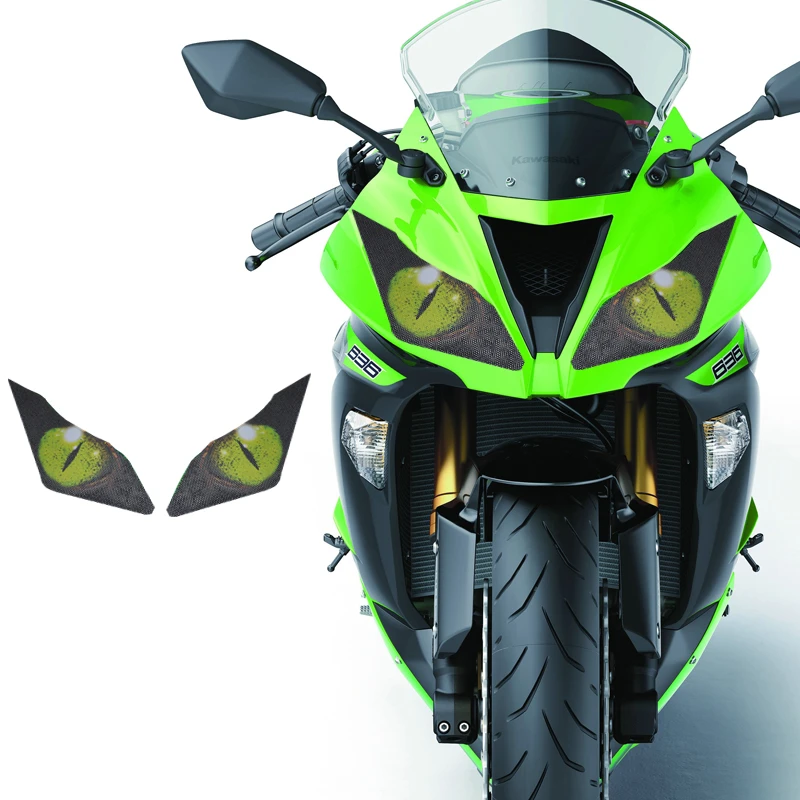 4 Для Z1000- 636 ZX-6R ZX-10R ZX 6R 10R 2013- Аксессуары для мотоциклов передний обтекатель наклейка на фару охранник Стикеры - Название цвета: 4