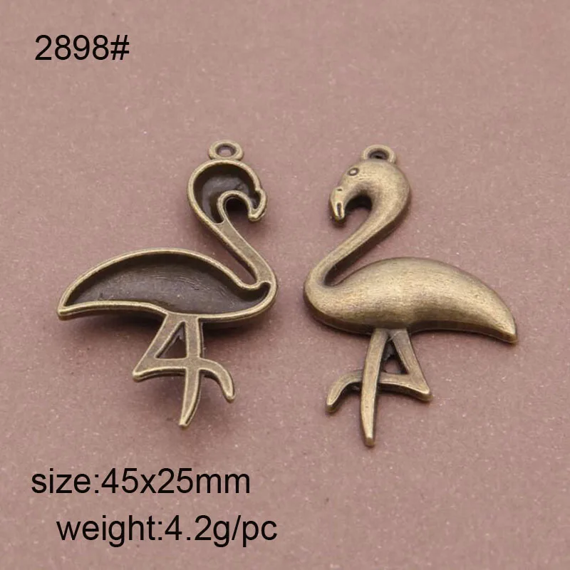 

20pcs Charms Crane Bird 25*45mm Antique Bronze Pendant Findings Accessories DIY Vintage Choker Necklace