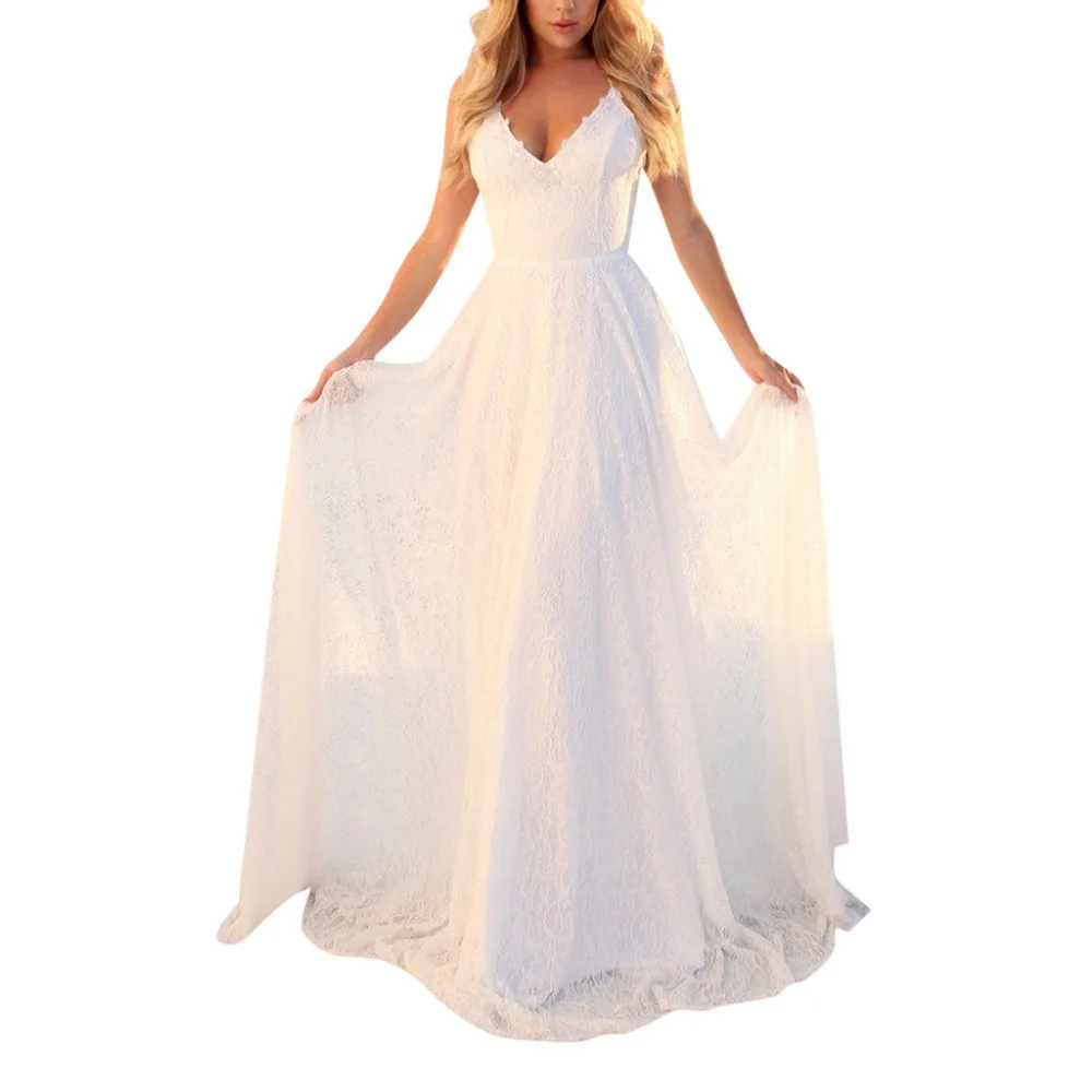 

2019 Spring New Style Sexy Womens Sleeveless Strappy V-Neck Lace Cocktail Prom Gown Dress Party Bodycon Vestidos Robe Femme