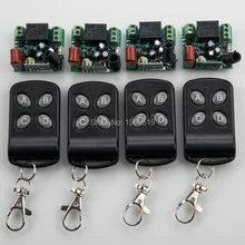 AC220V 1CH Беспроводной Пульт Дистанционного Управления Система teleswitch 4 передатчик и 4 приемник универсальный ворота пульт дистанционного управления/радио приемник