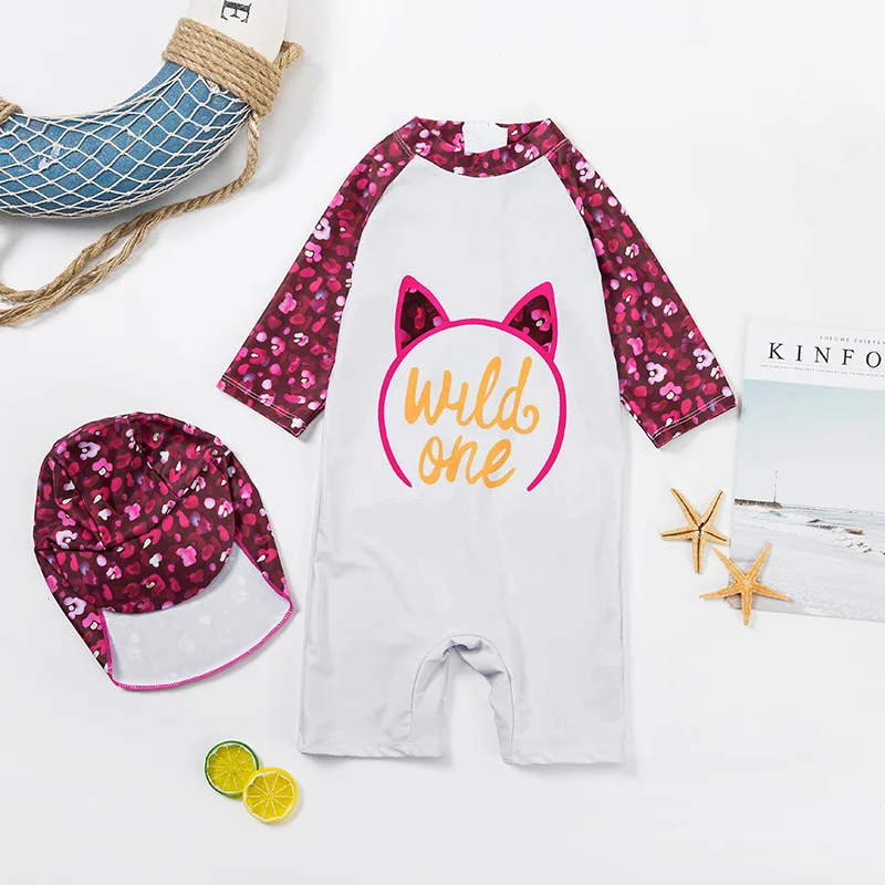 XS Height 65-75CM Обувь для девочек Swimwearr+ шляпа 2 шт. лето, защита от солнца одна деталь детский купальник маленьких девочек мультфильм пляжные детские ванный ко - Цвет: XS Height 65-75CM