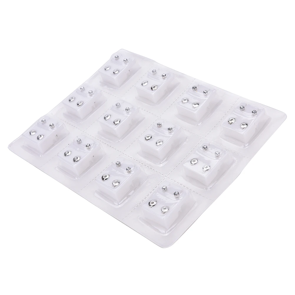 

12 Pairs New Medical Steel Alloy Disposable Safe Ear Stud Piercing Gun Piercer Tool Silver Color Earring Piercing Jewelry