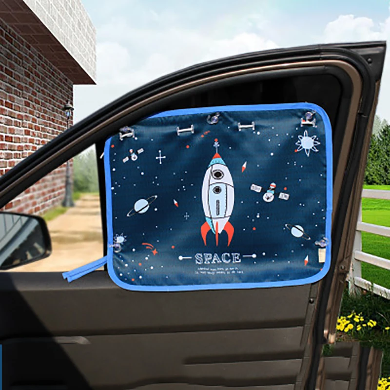 Детский автомобильный мультяшный солнцезащитный козырек для окна, занавеска, универсальный автомобильный солнцезащитный козырек для бокового окна, занавеска, регулируемая Магнитная летняя шторка, УФ-пленка