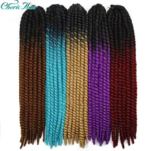 Гавана твист вязание крючком косы 22 дюймов Большой размер Омбре цвет синтетические крючком косы cheveau волосы кусок крючком волосы