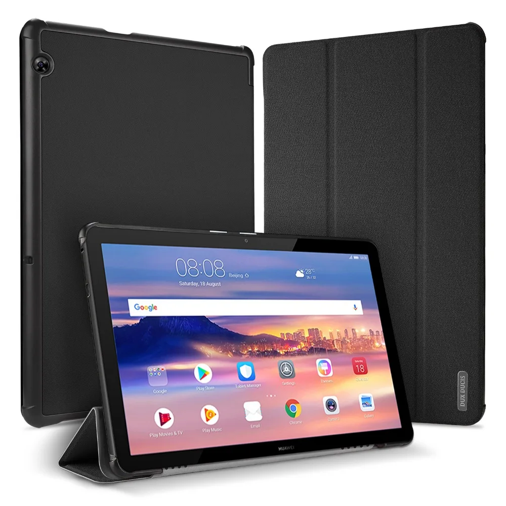 

For Huawei MediaPad T5 10 Case DUX DUCIS Slim PU Leather Auto Wake Sleep Stand Smart Case For Huawei MediaPad 10.1" Cover