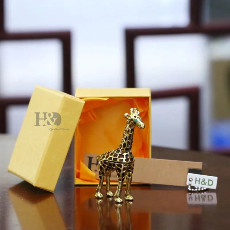 H& D Держатель для колец, навесные коробки для подарков, коробки для ювелирных изделий, органайзер, держатель дисплея(коробка для безделушек с жирафом