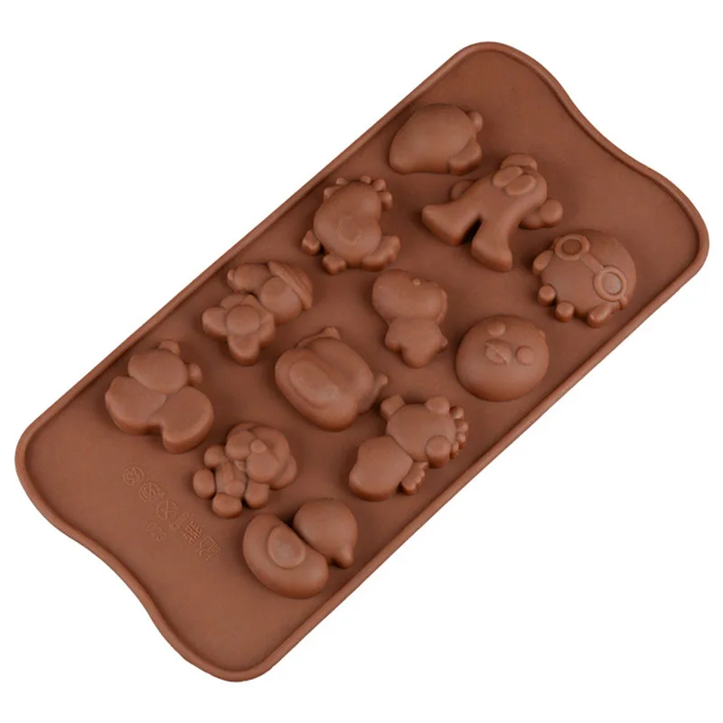 12 полости животных моделирование силиконовые формы шоколада творческий конфеты бар помадка формы торт украшения аксессуары для выпечки