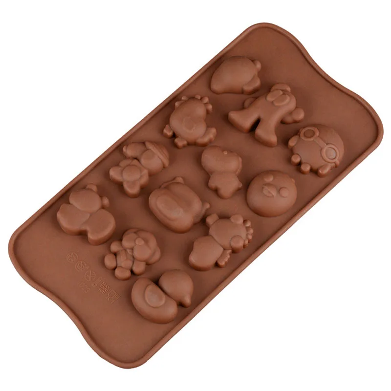 

12-Cavity Animal Modeling Silicone Chocolate Mold Creative Candy Bar Fondant Molds Cake Decorating Tools Baking Accessories