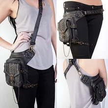 Men Women Steampunk Retro Rock Gothic Shoulder Waist Bag Leg Thigh Pack