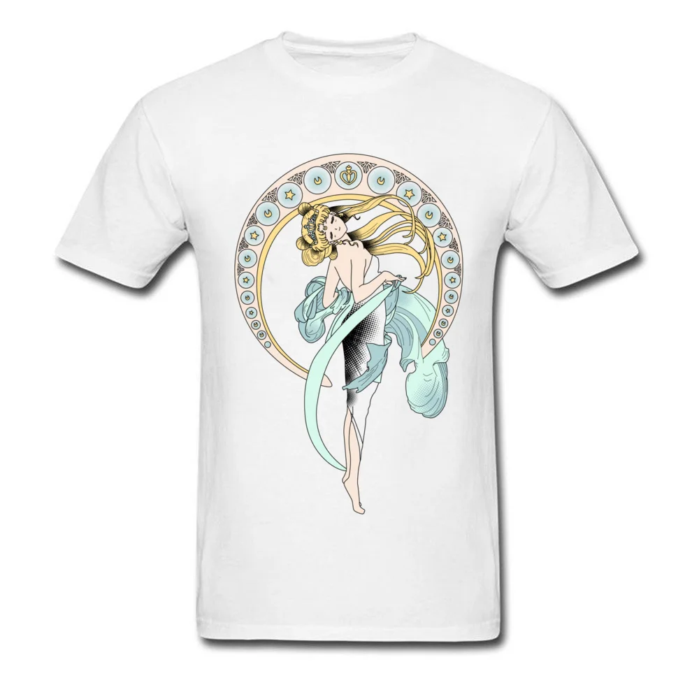 Sailor Moon NewArt T-shirts for Men Classic Father Day Tops T Shirt Short Sleeve 2018 Fashion Custom Tee Shirts Crew Neck Cotton Sailor Moon NewArt white