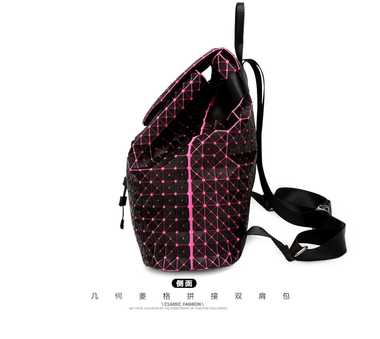 Lasen bag 2017 BaoBao Silica gel backpack female Fashion Girl Daily backpack Geometry Package Sequins Folding Travel Bags (24)