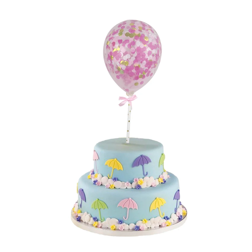 5 дюймов воздушный шар "Конфетти" торт Топпер украшение с соломенной лентой стол детский душ один день рождения Свадьба шар Топпер