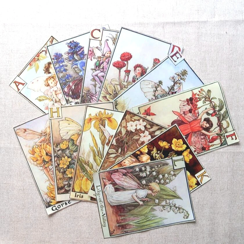 

15X20cm flower Fairy series canvas Fabric,Patchwork Cloth,DIY Sewing Positioning cloth home Material For bag/purse 12pcs/lot