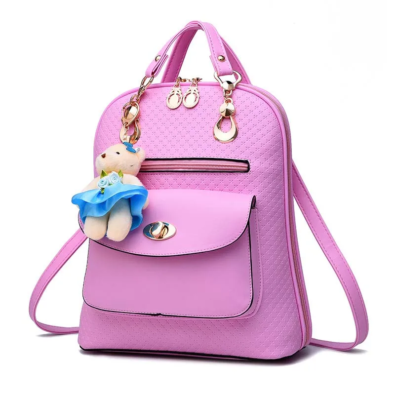 2017 New Women Backpack Fashion Casual Bags Female Ladies Shoulder Bag PU Leather Schoolbag For Teenagers