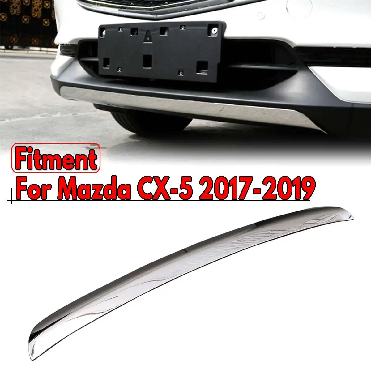 

Front Lip Bumper Grilles Strips Cover Sequin Frame Trim Stainless Steel Decoration Car Accessories For MAZDA CX-5 CX5 2017-2019