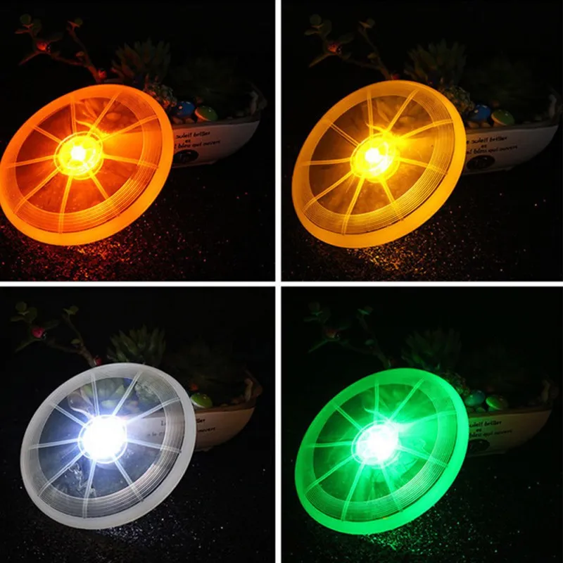 

LED Shining Flying Disk Interactive Toy The Light Is Adjusted By Button Pet Resistant Outdoor Sports Night Training Tool Dog