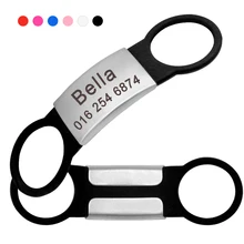 Бирка с именем собаки из нержавеющей стали, выдвижная, для собак, домашних животных, идентификационная бирка, именная табличка, персонализированная, без шума, Выгравированная, для кошек, щенков, аксессуары для собак