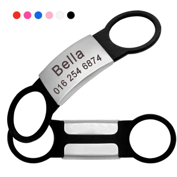 

Stainless Steel Dog Name Tag Slide-On Dogs Pet Id Tag Nameplate Personalized No Noise Engraved For Cat Puppy Dog Accessories