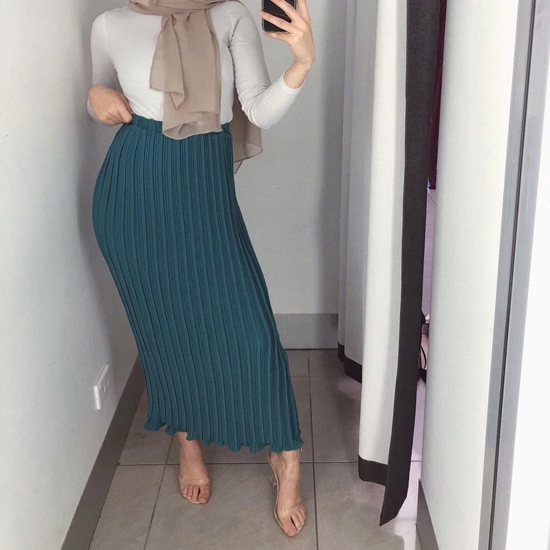 

2019 Women Summer Long Skirts High Waist Women Chiffon Pleated Long Skirt Faldas Jupe Femme Women Elegant Maxi Skirt Saia