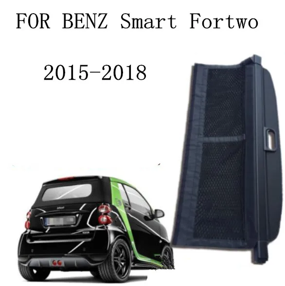 

JIOYNG Car Rear Trunk Security Shield Cargo Screen Shield shade Cover Fits For Smart Fortwo 2015 2016 2017 2018 (black, beige)