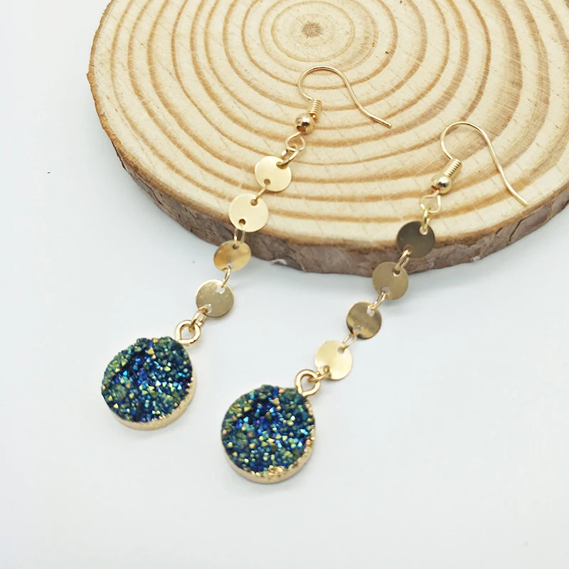 

Youga new fashion female drop earrings gold chic copper dangle ore earrings original design chic bohemian jewelry earrings gift