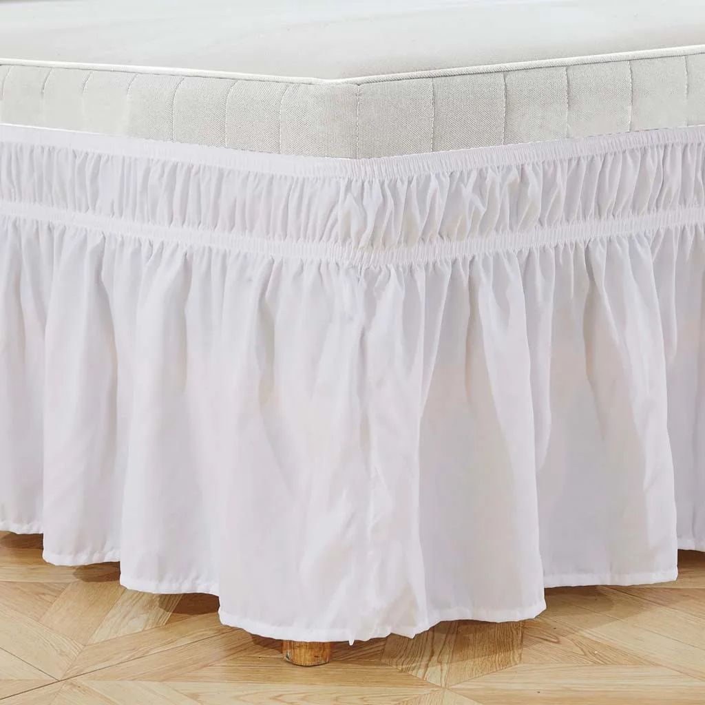 Новое поступление, современная белая однотонная пылевидная гофрированная юбка с раздельными углами, 1 шт., постельные принадлежности, плиссированная юбка, 14 шт.,, Прямая поставка