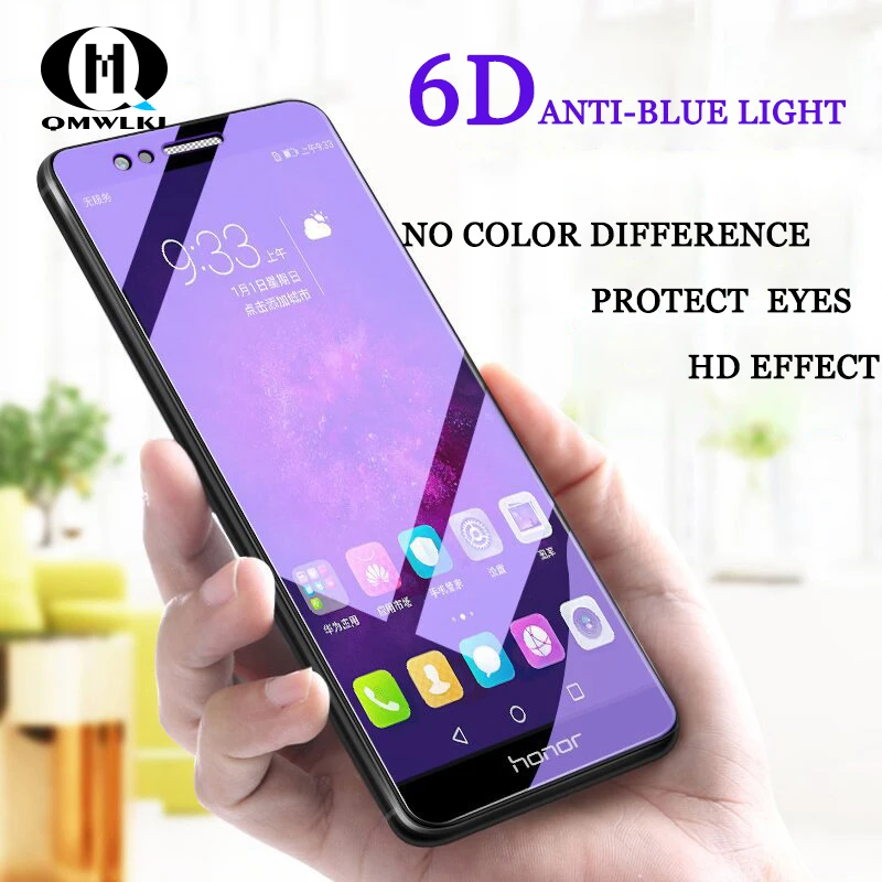 2.5D анти-синяя пленка для Huawei Honor 8 8X MAX Защитная экрана V9 V10 9 10 Lite HD защитная |