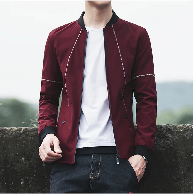 Мужская куртка бомбер с воротником стойкой размеры до 5XL|autumn men's jacket|bomber jacket