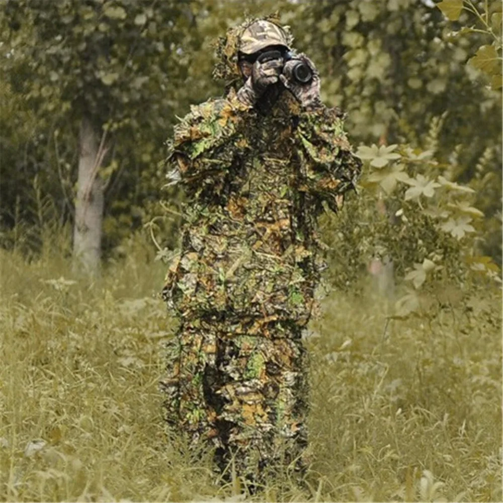 Охота Ghillie костюм 3D бионический камуфляж лист джунгли лес наблюдение за птицами