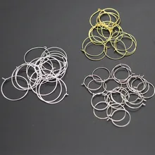 50 шт./лот, Золотые круглые проволочные серьги-обручи, 25 мм, 30 мм, гипоаллергенные петли для сережек из нержавеющей стали для изготовления ювелирных изделий своими руками