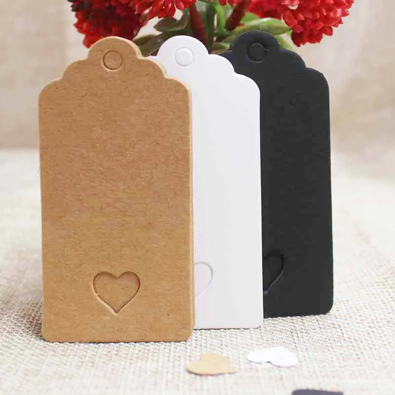 Whealseal DIY 3 colour Tag Heart Hole Die Cut Tag4x8cm Wedding FavourTag Baking label Accept Custom Logo Cost ExtraSwing | Дом и сад