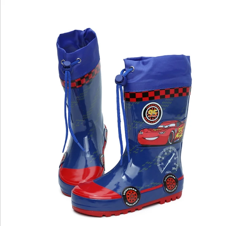 

Fashionable Children's Rubber Cartoon Rainshoes Boys'Antiskid Rainshoes Blue Primary School Students' Water Shoes Baby Slippers