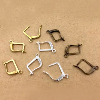 

20*13mm Lever Back Earring Findings Bases with Loop French Ear Clip Ear Wires Settings Multi-color Plated