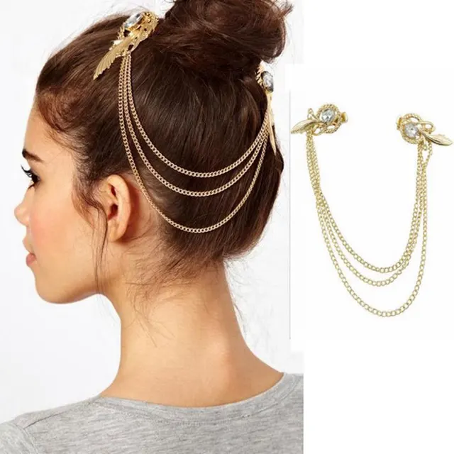 Hair Clip Pins Women Gold plating Tassel Headbands Head Band Jewelry