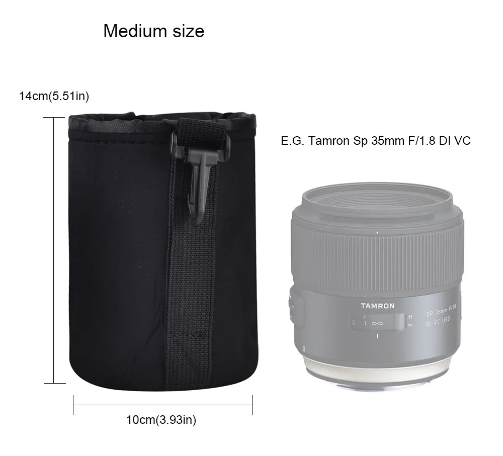 2018 New S M L XL Matin Neoprene Soft Protector Camera Lens Pouch Bag Case For Canon Nikon Sony Camera lens bag (3)