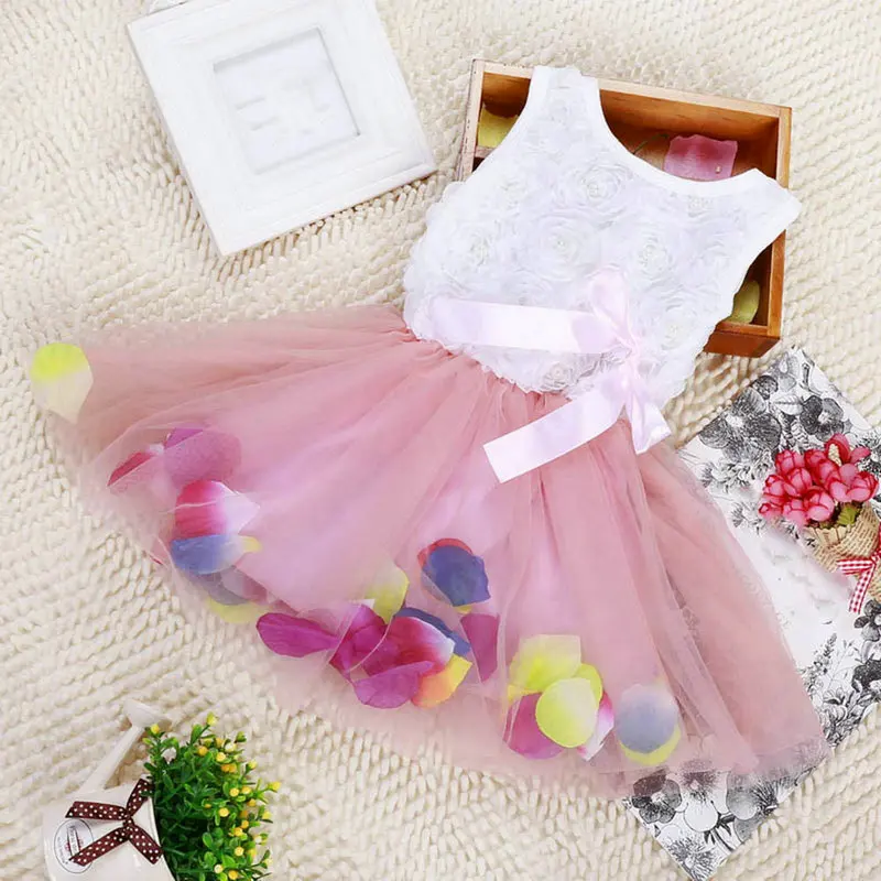 Распродажа платьев принцессы для маленьких девочек нарядная балетная пачка для малышей бант платья с цветами одежда