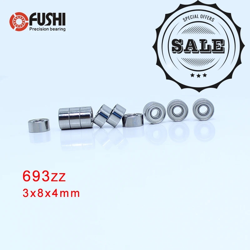 Подшипник 693ZZ 3*8*4 мм (10 шт.) миниатюрный двигатель 693 ZZ шариковый подшипник 619/3ZZ