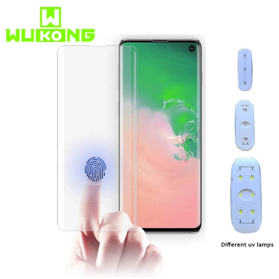 Защита для экрана с УФ клеем Samsung Note 9 S8 S9 Plus жидкое закаленное стекло подсветкой S10