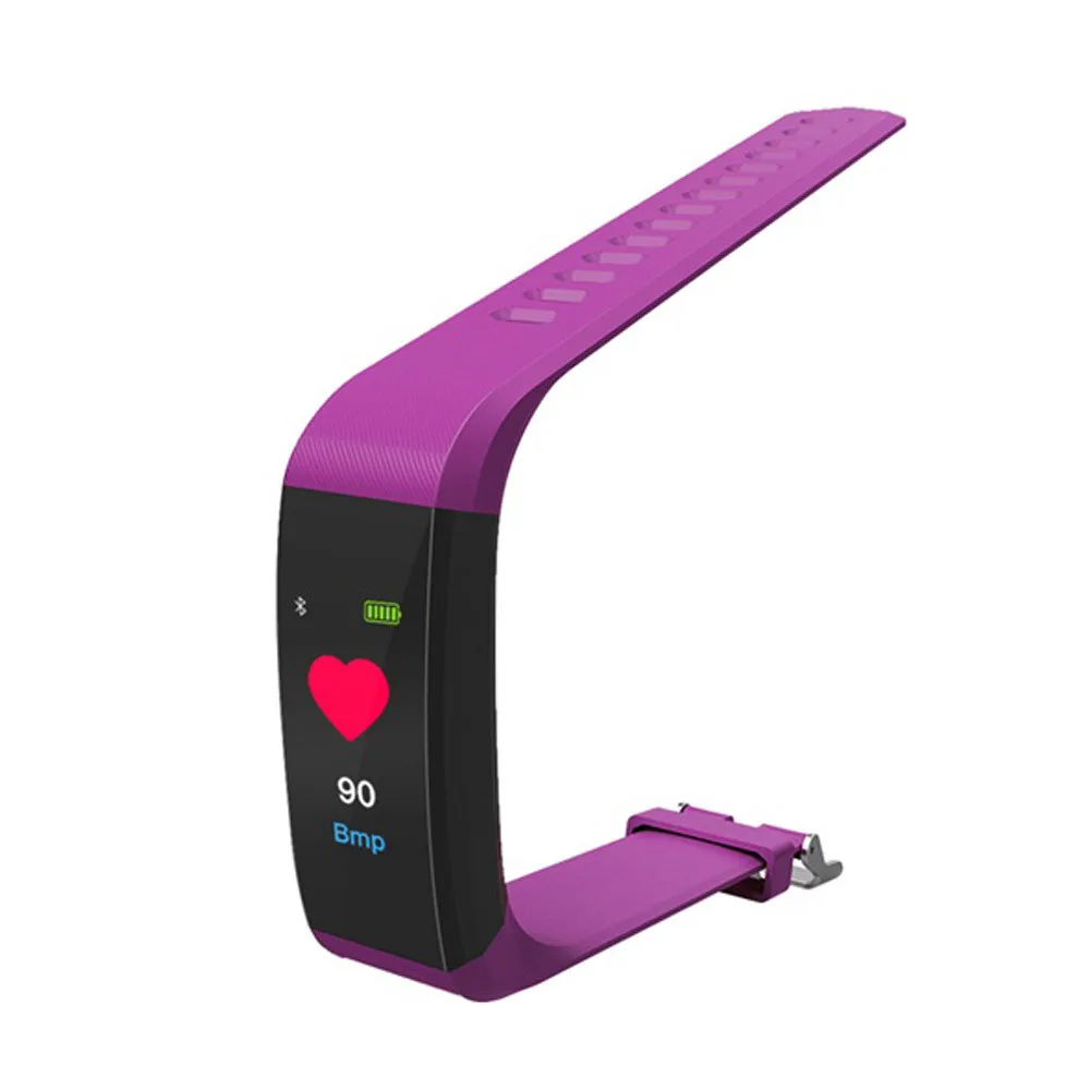 Ips цветной Смарт-часы, браслет, монитор сердечного ритма, Bluetooth 4,0, Android iOS, приложение для напоминаний о кровяном давлении, умные часы - Цвет: Purple