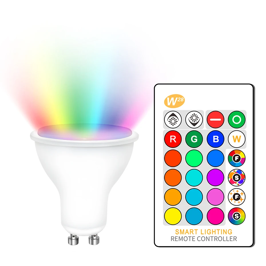 

Dimmable 110V 220V GU10 LED Bulb Lamps 8W High Brightness Lampada LED Bombilla Spotlight With Remote Control for Home Lighting
