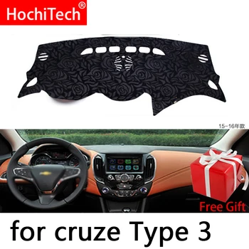 

Rose Pattern Non-slip Dashmat Dash Mat Dashboard Cover Pad Carpet Car Sticker for Chevrolet Cruze 2015 2016 2017 2018 Styling