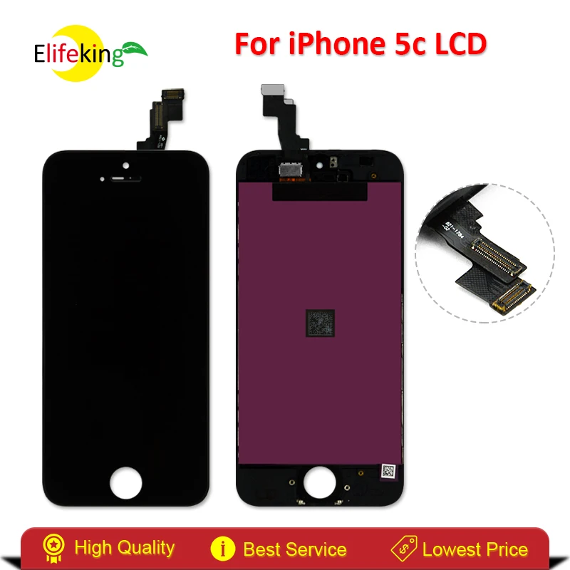 

Elifeking 10PCS/LOT Replacement for iPhone 5C 5S Touch Screen + LCD Display Digitizer + Frame Full Set Assembly Fast Shipping